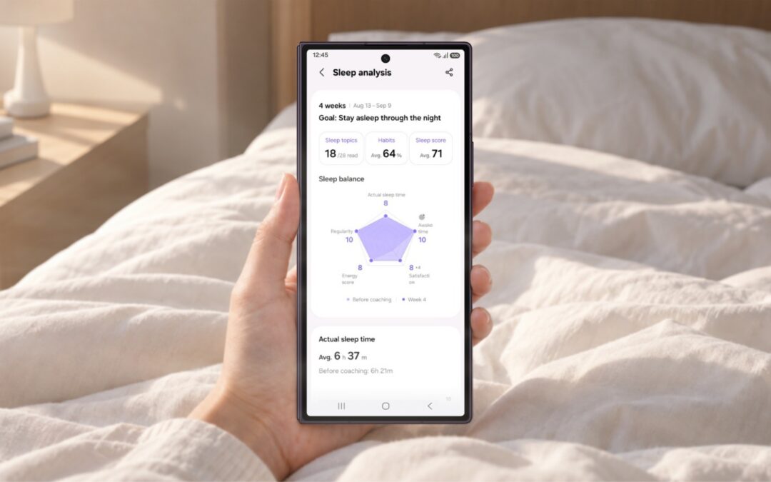 تطبيق Samsung Health يدعم ميزة التدريب على النوم ويقدم إرشادات أسبوعية مخصصة